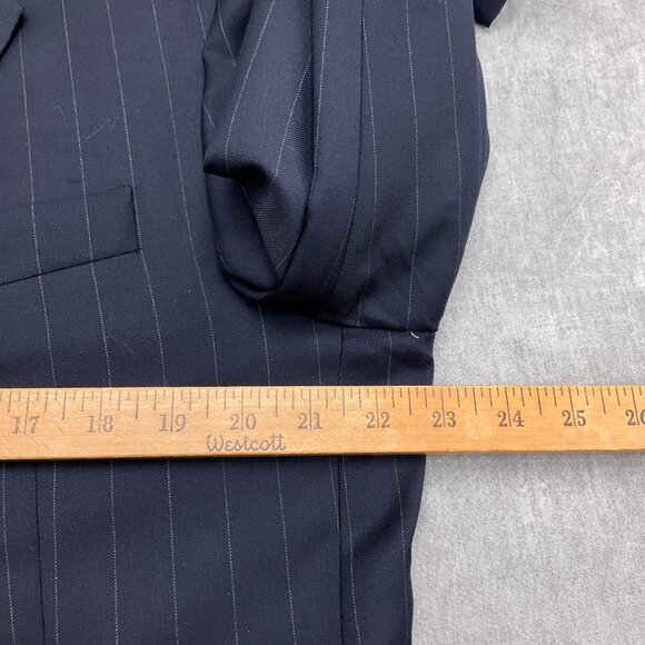 Hickey Freeman Blazer Men 44L Blue Loro Piana Super 120s Wool Classic USA VTG - Picture 5 of 16